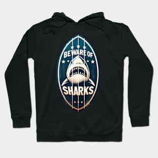 Beware of Sharks retro vintage Hoodie